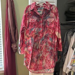 Floral Button-Up Mini Dress